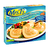 Mrs. T's Pierogies classic cheddar; sharp cheddar cheese and creamy whipped potatoes, folded in pasta shell, 12 ct Left Picture